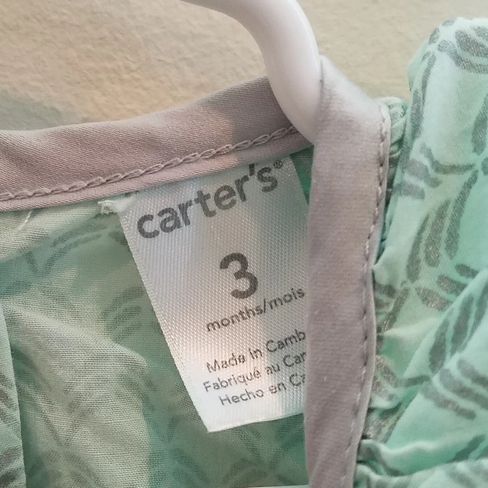 Carter's Green and Silver Shirt 3m